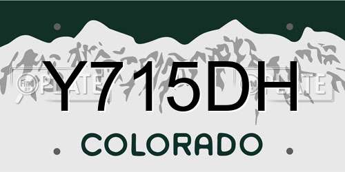 Y715DH Colorado License Plate