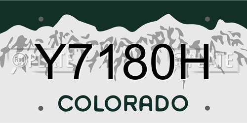 Y7180H Colorado License Plate