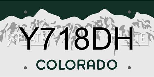 Y718DH Colorado License Plate