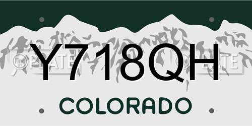 Y718QH Colorado License Plate