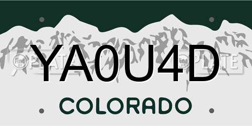 YA0U4D Colorado License Plate