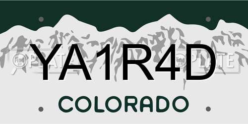 YA1R4D Colorado License Plate