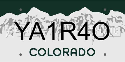 YA1R4O Colorado License Plate