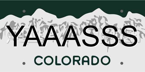 YAAASSS Colorado License Plate