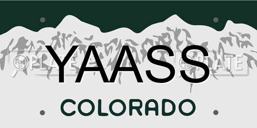 YAASS Colorado License Plate