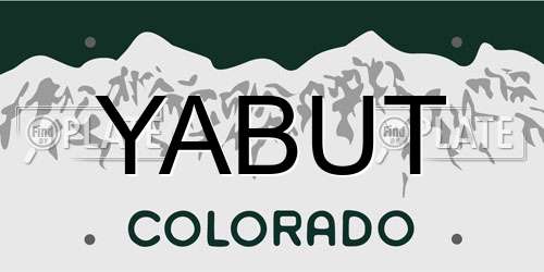 YABUT Colorado License Plate
