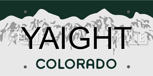 YAIGHT Colorado License Plate