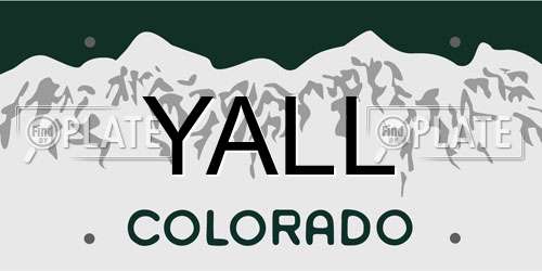 YALL Colorado License Plate