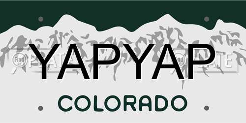 YAPYAP Colorado License Plate