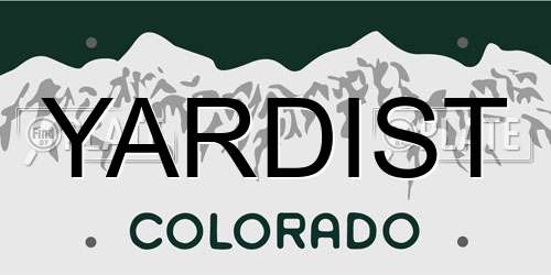 YARDIST Colorado License Plate