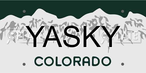 YASKY Colorado License Plate