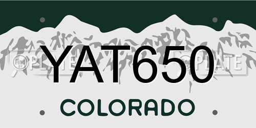 YAT650 Colorado License Plate