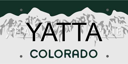 YATTA Colorado License Plate