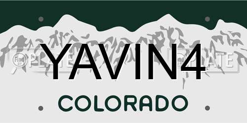 YAVIN4 Colorado License Plate
