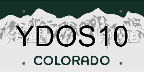 YDOS10 Colorado License Plate