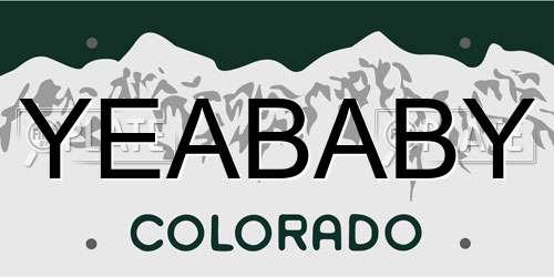 YEABABY Colorado License Plate