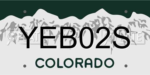 YEB02S Colorado License Plate