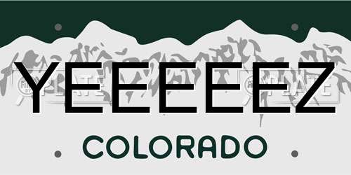 YEEEEEZ Colorado License Plate
