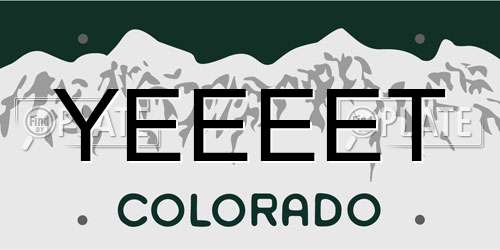 YEEEET Colorado License Plate