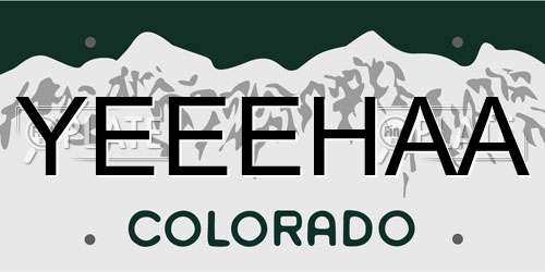 YEEEHAA Colorado License Plate