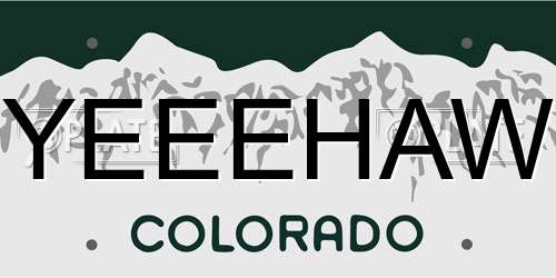 YEEEHAW Colorado License Plate