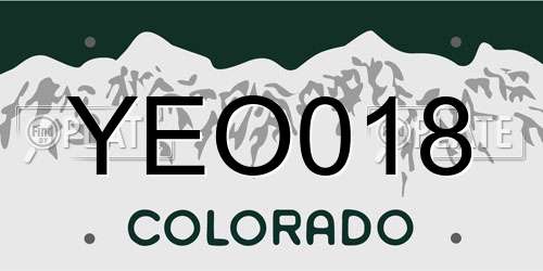 YEO018 Colorado License Plate