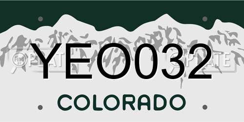YEO032 Colorado License Plate
