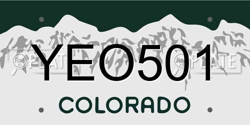 YEO501 Colorado License Plate