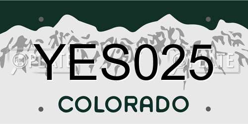 YES025 Colorado License Plate