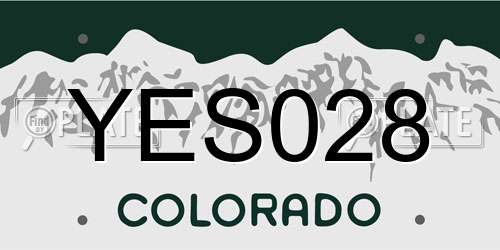 YES028 Colorado License Plate