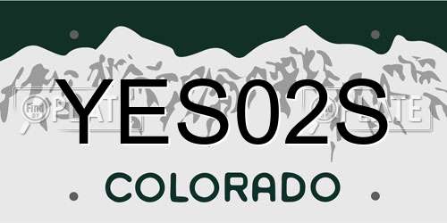YES02S Colorado License Plate