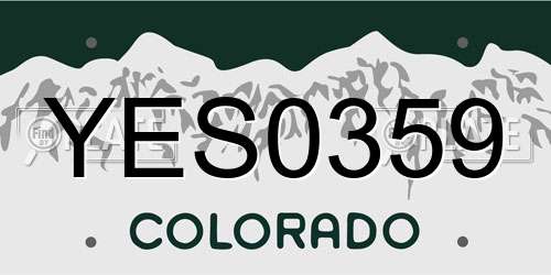 YES0359 Colorado License Plate