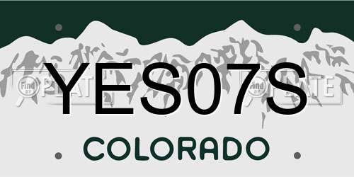 YES07S Colorado License Plate