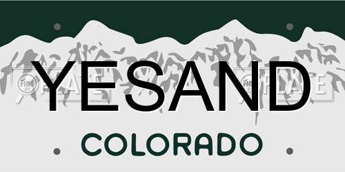 YESAND Colorado License Plate
