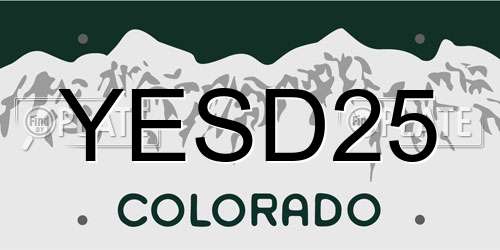 YESD25 Colorado License Plate