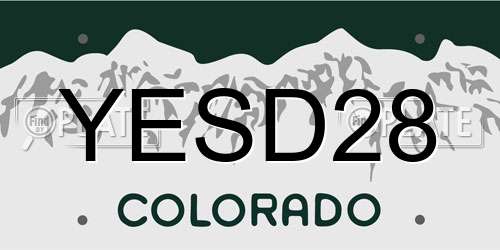 YESD28 Colorado License Plate