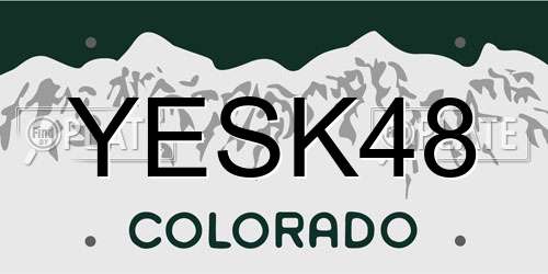 YESK48 Colorado License Plate