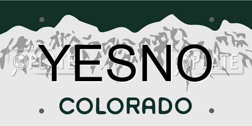 YESNO Colorado License Plate