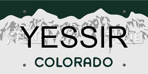 YESSIR Colorado License Plate