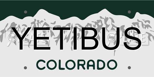 YETIBUS Colorado License Plate