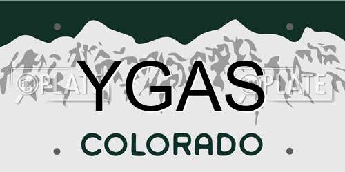 YGAS Colorado License Plate
