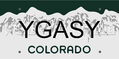 YGASY Colorado License Plate