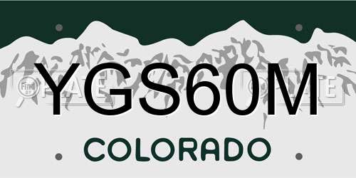 YGS60M Colorado License Plate