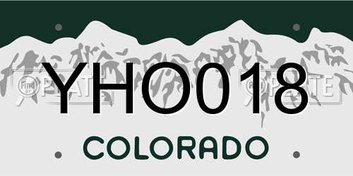 YHO018 Colorado License Plate