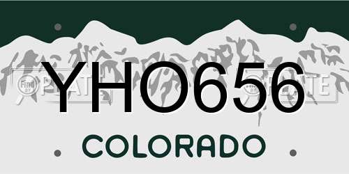 YHO656 Colorado License Plate