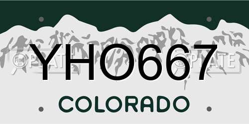 YHO667 Colorado License Plate