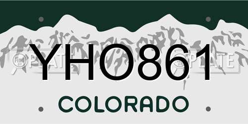 YHO861 Colorado License Plate