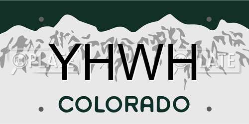 YHWH Colorado License Plate