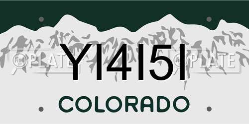 YI4I5I Colorado License Plate