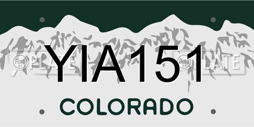 YIA151 Colorado License Plate